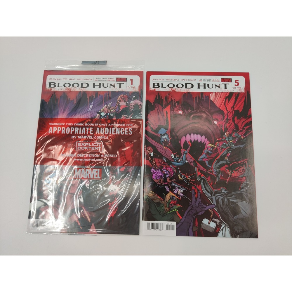 Marvel Blood Hunt Comic Books 1 (Red Band)and 5 Explicit Content